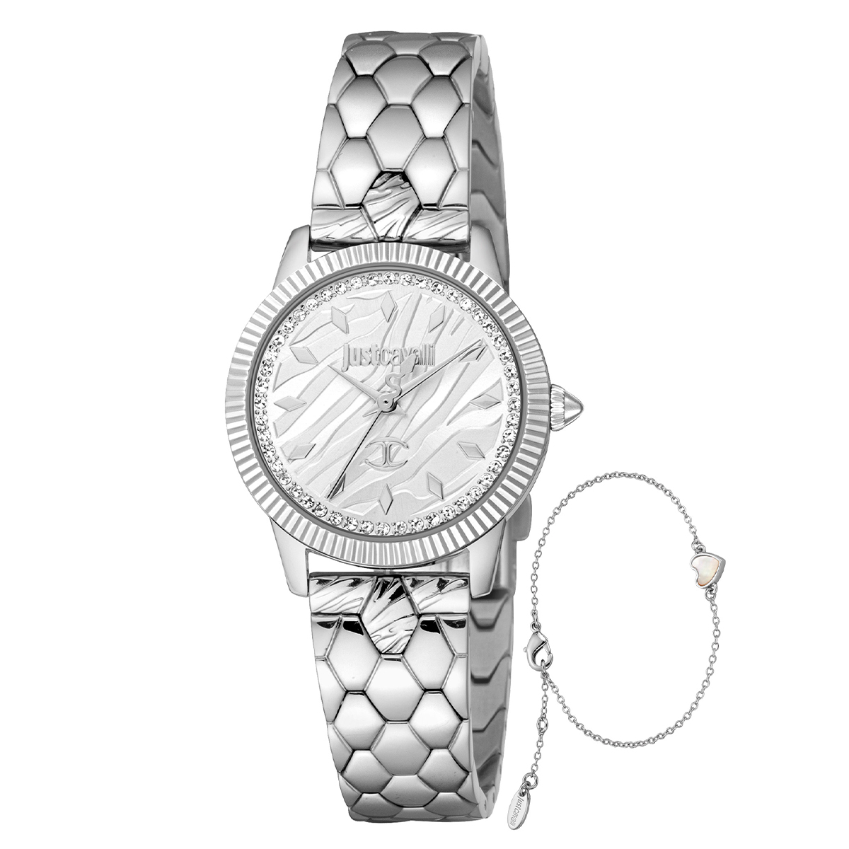 MONTRE JUST CAVALI FEMME SIMPLE ACIER